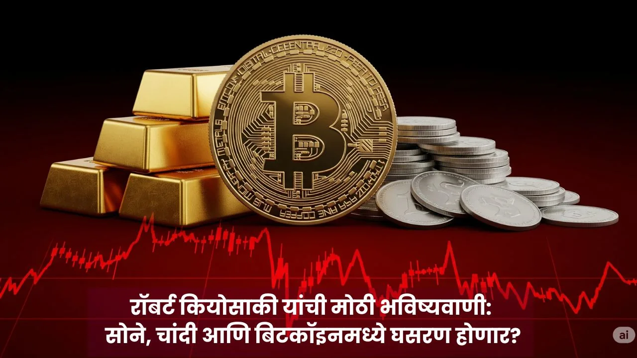 रॉबर्ट कियोसाकी यांची मोठी भविष्यवाणी: सोने, चांदी आणि बिटकॉइनमध्ये घसरण होणार?